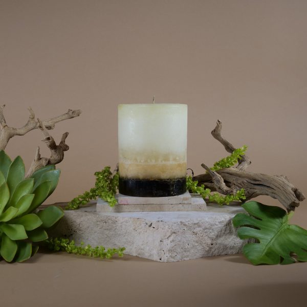 Green Tea Fig Pillar Candles For Discount - Image 2