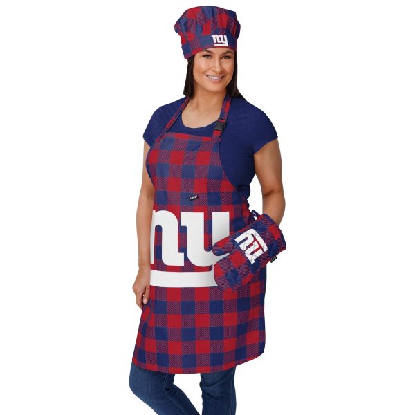 New York Giants NFL Plaid Chef Hat Discount - Image 2