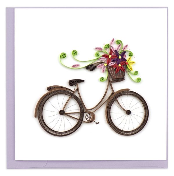 Message Card Bicycle & Flower Basket For Cheap