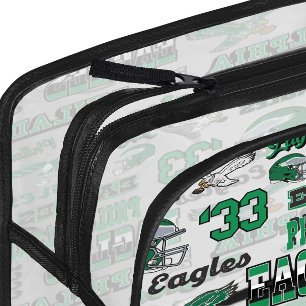 Philadelphia Eagles NFL Repeat Retro Print Clear Cosmetic Bag Online now - Image 4