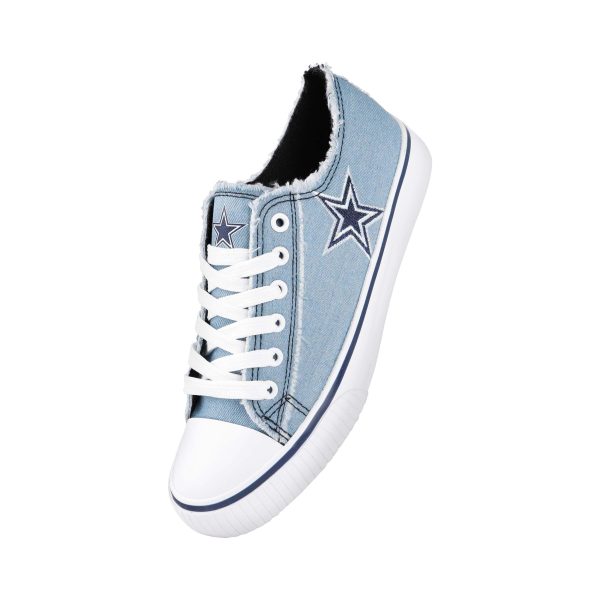 Dallas Cowboys NFL Womens Denim Low Top Canvas Shoes Online Hot Sale - Image 2